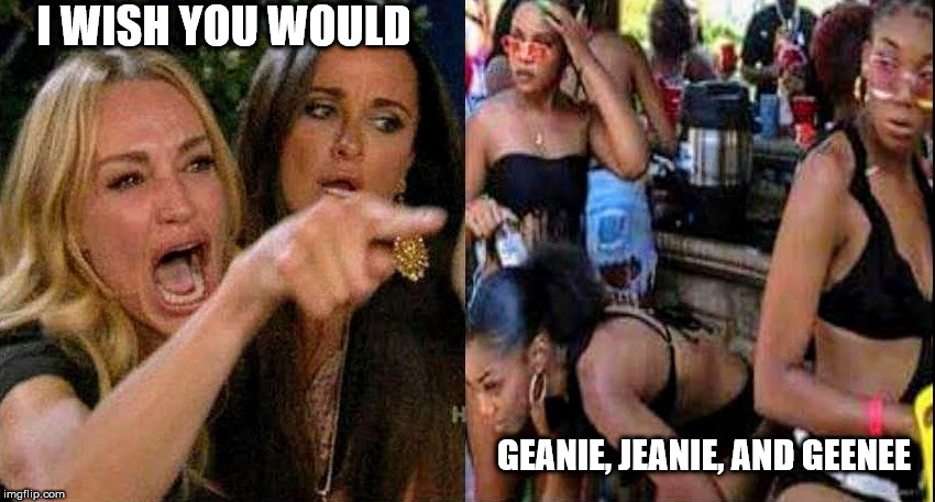 I WISH YOU WOULD GEANIE, JEANIE, AND GEENEE | made w/ Imgflip meme maker