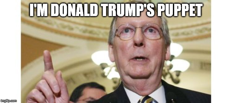 Mitch McConnell Meme | I'M DONALD TRUMP'S PUPPET | image tagged in memes,mitch mcconnell | made w/ Imgflip meme maker