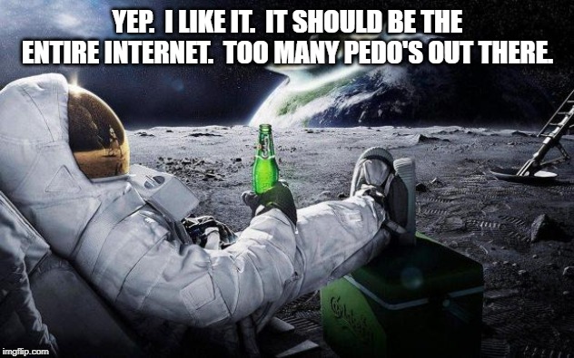 yep i dont care | YEP.  I LIKE IT.  IT SHOULD BE THE ENTIRE INTERNET.  TOO MANY PEDO'S OUT THERE. | image tagged in yep i dont care | made w/ Imgflip meme maker