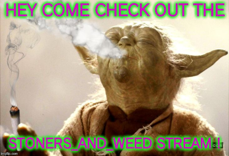 weed | HEY COME CHECK OUT THE; STONERS_AND_WEED STREAM ! | image tagged in weed | made w/ Imgflip meme maker