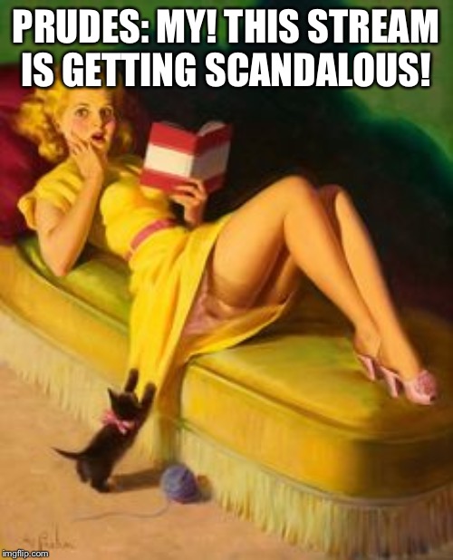Human body parts! What scandal! | PRUDES: MY! THIS STREAM IS GETTING SCANDALOUS! | image tagged in scandalized lady,scandal,lol,sex,sexy,sexy legs | made w/ Imgflip meme maker