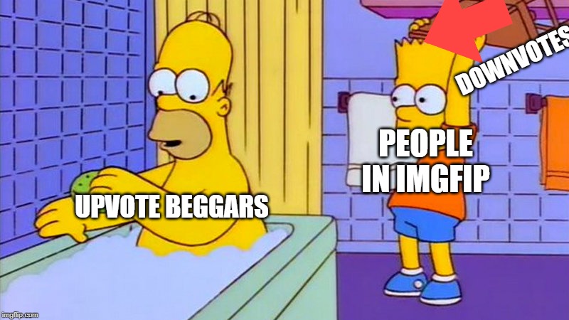 Ok upvote beggar time to get downvoted | DOWNVOTES; PEOPLE IN IMGFIP; UPVOTE BEGGARS | image tagged in chair simpsons,begging for upvotes,memes,funny,imgflip,upvote begging | made w/ Imgflip meme maker