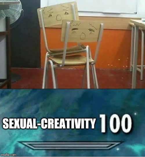 SEXUAL-CREATIVITY | image tagged in skyrim 100 blank,funny,sexual,creativity,school,oh my | made w/ Imgflip meme maker