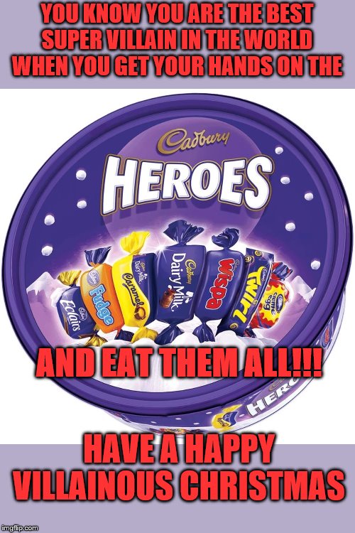 only a true super villain can eat all the heroes | YOU KNOW YOU ARE THE BEST SUPER VILLAIN IN THE WORLD WHEN YOU GET YOUR HANDS ON THE; AND EAT THEM ALL!!! HAVE A HAPPY VILLAINOUS CHRISTMAS | image tagged in fun,joke,merry christmas | made w/ Imgflip meme maker
