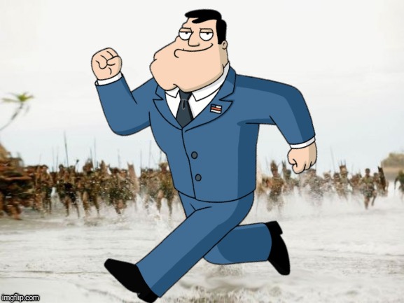 High Quality American Dad Being Chased Blank Meme Template