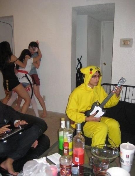 Guitar hero pikachu onesie Blank Meme Template