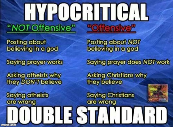 image tagged in double standard,double standards,offensive,religion,hypocrisy,logic | made w/ Imgflip meme maker