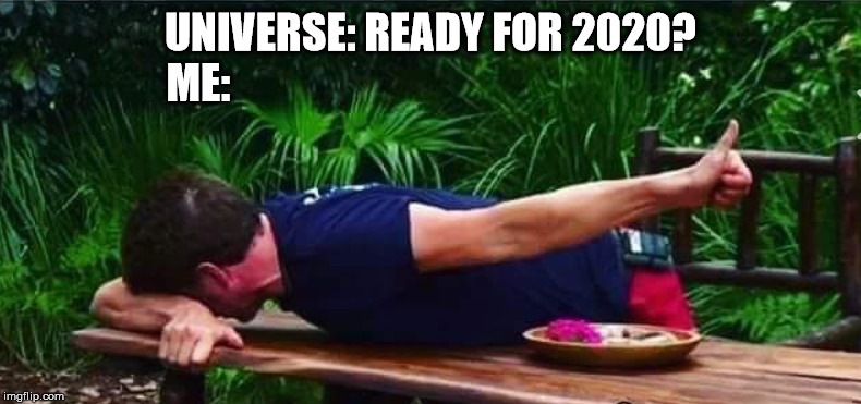UNIVERSE: READY FOR 2020?
ME: | image tagged in 2020,new year | made w/ Imgflip meme maker