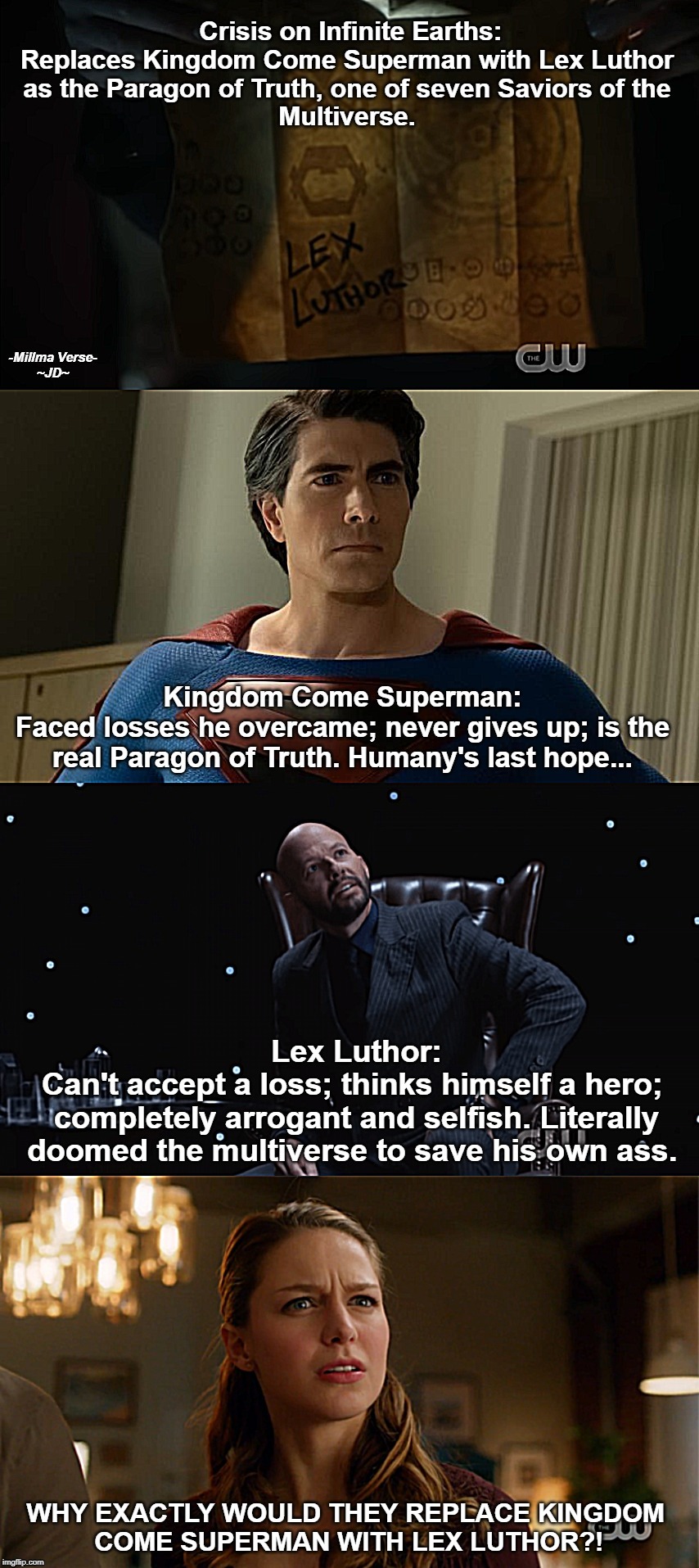 Paragon of Lies | image tagged in kingdom come,lex luthor,crisis on infinite earths,superman,arrowverse,brandon routh | made w/ Imgflip meme maker