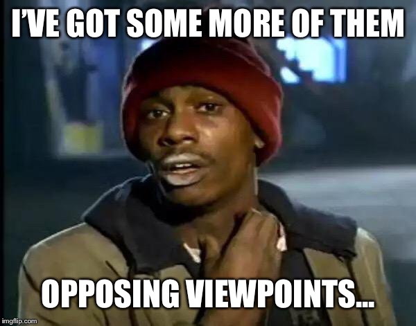 Y'all Got Any More Of That Meme | I’VE GOT SOME MORE OF THEM OPPOSING VIEWPOINTS... | image tagged in memes,y'all got any more of that | made w/ Imgflip meme maker