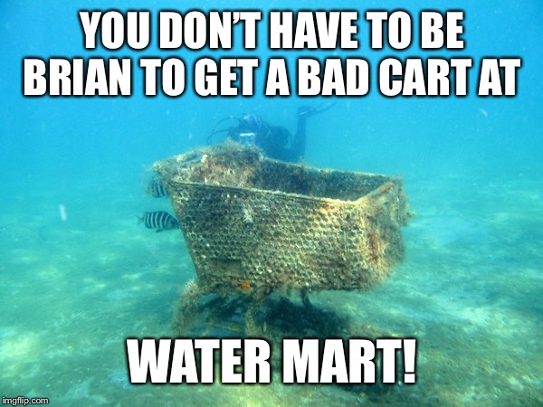 YOU DON’T HAVE TO BE BRIAN TO GET A BAD CART AT WATER MART! | made w/ Imgflip meme maker