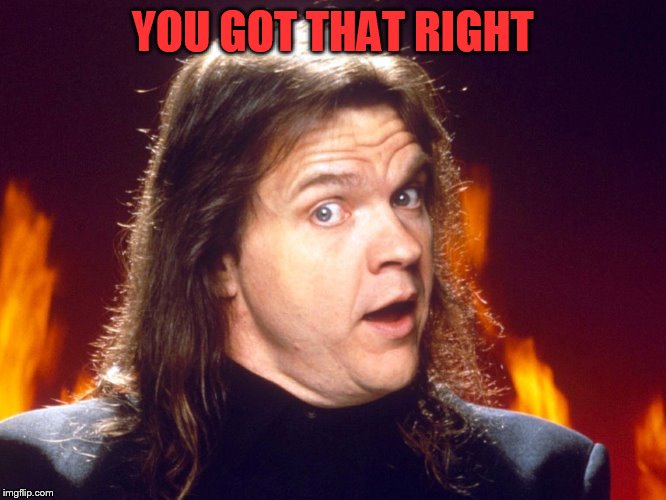 Meatloaf | YOU GOT THAT RIGHT | image tagged in meatloaf | made w/ Imgflip meme maker