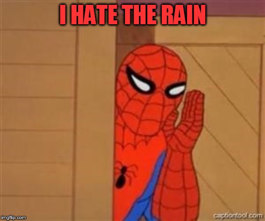 psst spiderman | I HATE THE RAIN | image tagged in psst spiderman | made w/ Imgflip meme maker