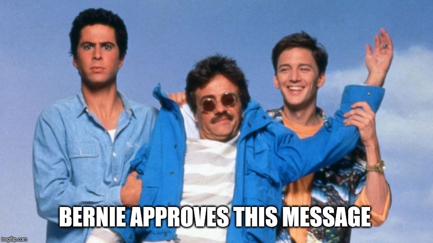 Weekend at Bernie's | BERNIE APPROVES THIS MESSAGE | image tagged in weekend at bernie's | made w/ Imgflip meme maker