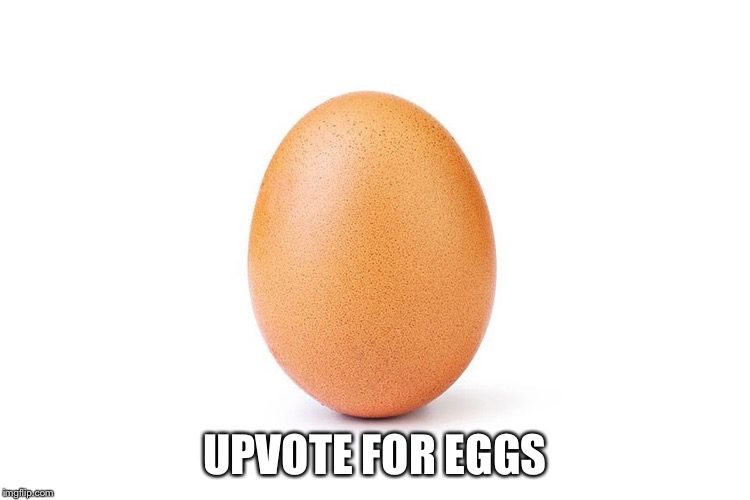 Eggsalent | UPVOTE FOR EGGS | image tagged in egg,meme | made w/ Imgflip meme maker