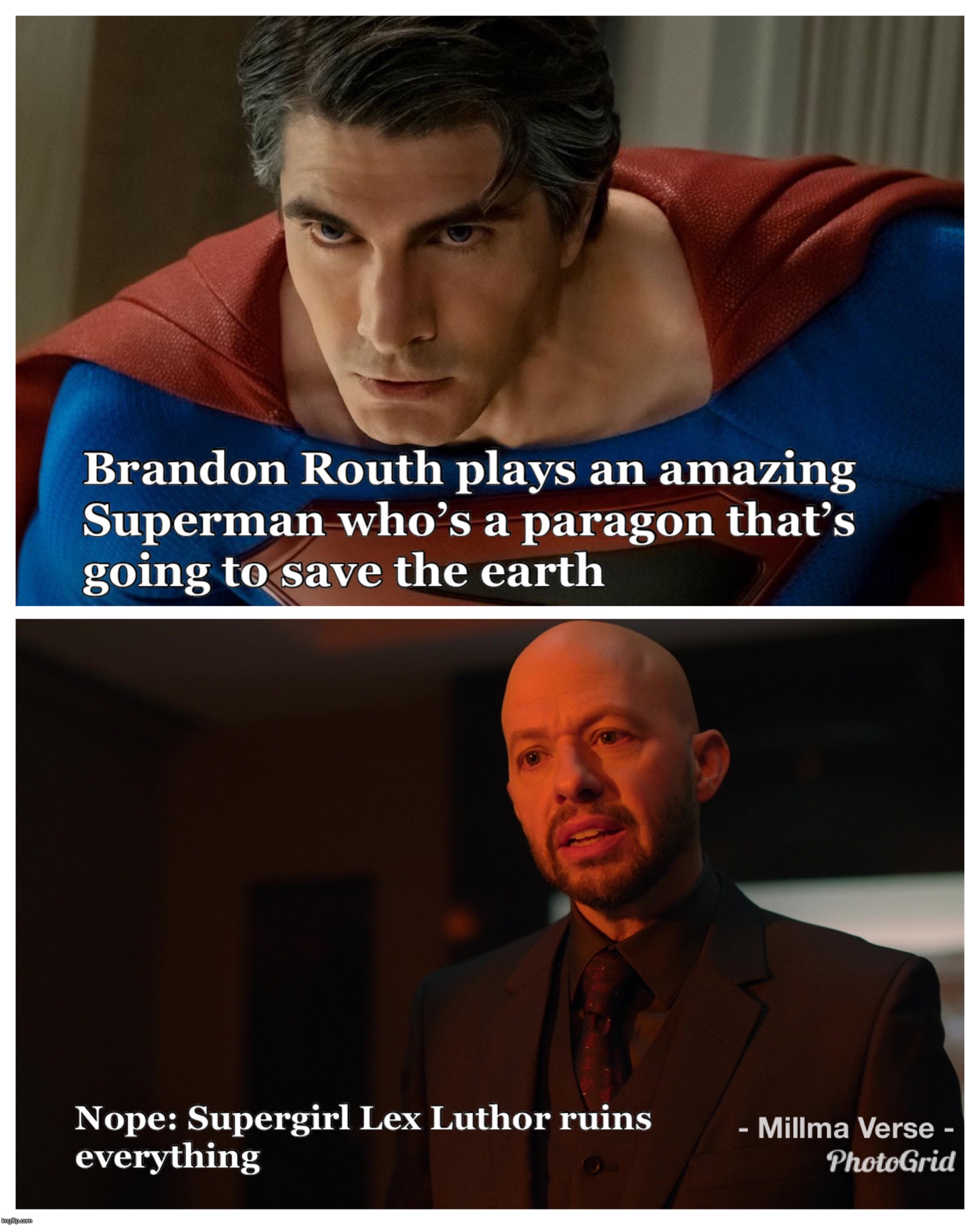 Lex Sucks | image tagged in supergirl,superman,lex luthor,crisis on infinite earths,arrowverse | made w/ Imgflip meme maker