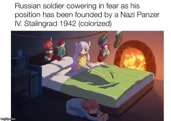 Russian soldier cowering in fear when a Nazi found his position | image tagged in dank memes,ww2 | made w/ Imgflip meme maker