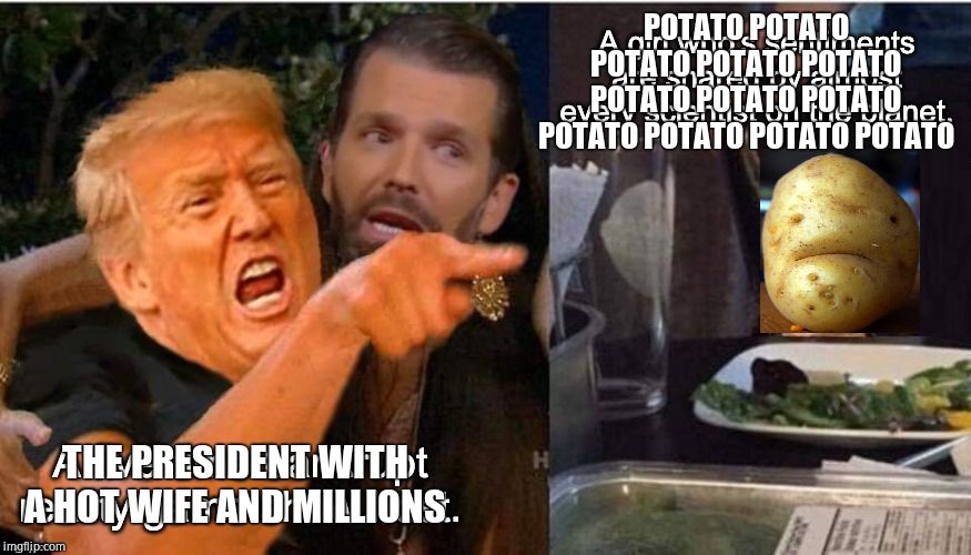 POTATO POTATO POTATO POTATO POTATO POTATO POTATO POTATO POTATO POTATO POTATO POTATO THE PRESIDENT WITH A HOT WIFE AND MILLIONS | made w/ Imgflip meme maker