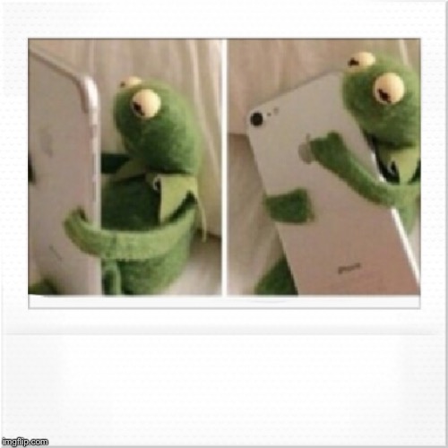 Kermit phone hug | image tagged in kermit phone hug | made w/ Imgflip meme maker