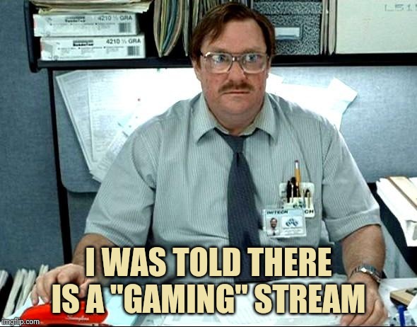 I Was Told There Would Be Meme | I WAS TOLD THERE IS A "GAMING" STREAM | image tagged in memes,i was told there would be | made w/ Imgflip meme maker