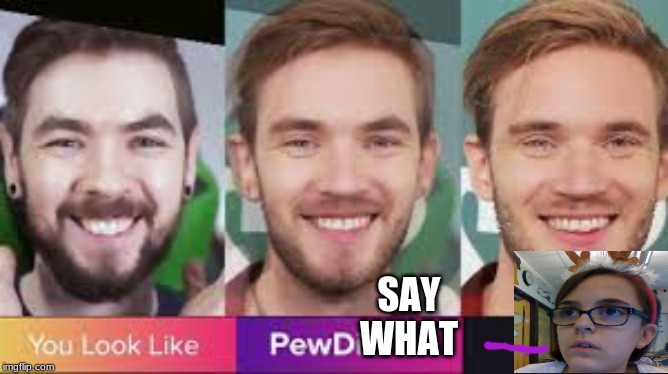 fan knows the truth | SAY WHAT | image tagged in pewdiepie | made w/ Imgflip meme maker