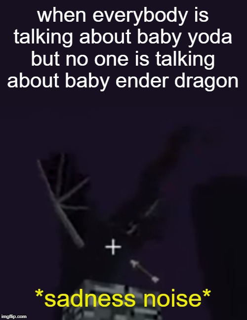 baby ender dragon | when everybody is talking about baby yoda but no one is talking about baby ender dragon; *sadness noise* | image tagged in baby ender dragon | made w/ Imgflip meme maker