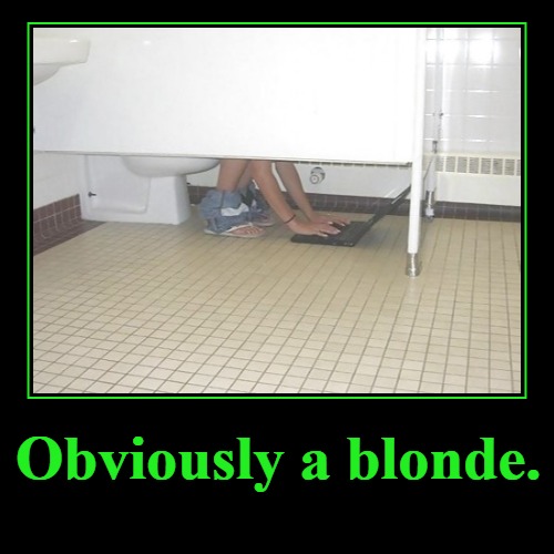 Obviously a blonde. | image tagged in funny,demotivationals,dumb blonde,dumb blonde jokes,blonde bitch meme,blonde dunce girl | made w/ Imgflip demotivational maker