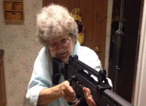 GRANNY GUN Blank Meme Template