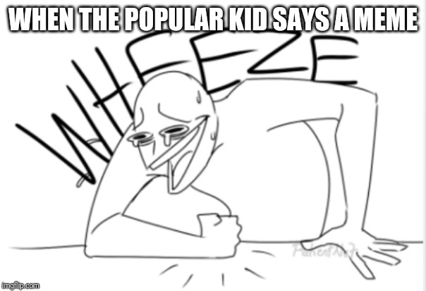 wheeze | WHEN THE POPULAR KID SAYS A MEME | image tagged in wheeze | made w/ Imgflip meme maker