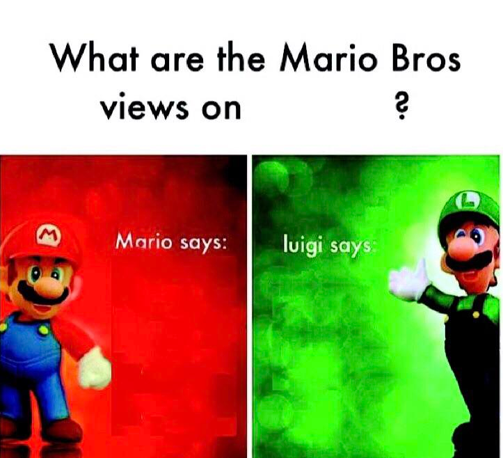 Mario Luigi Blank Meme Template