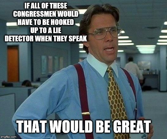 That Would Be Great Meme | IF ALL OF THESE CONGRESSMEN WOULD HAVE TO BE HOOKED UP TO A LIE DETECTOR WHEN THEY SPEAK; THAT WOULD BE GREAT | image tagged in memes,that would be great | made w/ Imgflip meme maker