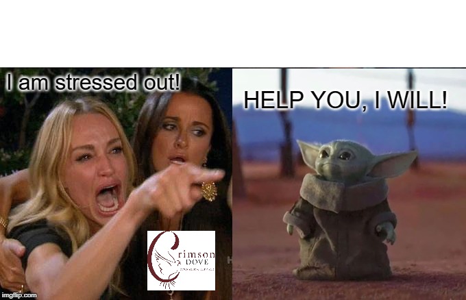Help is waiting | I am stressed out! HELP YOU, I WILL! | image tagged in mental health,stress,counseling,therapy,depression,sadness | made w/ Imgflip meme maker