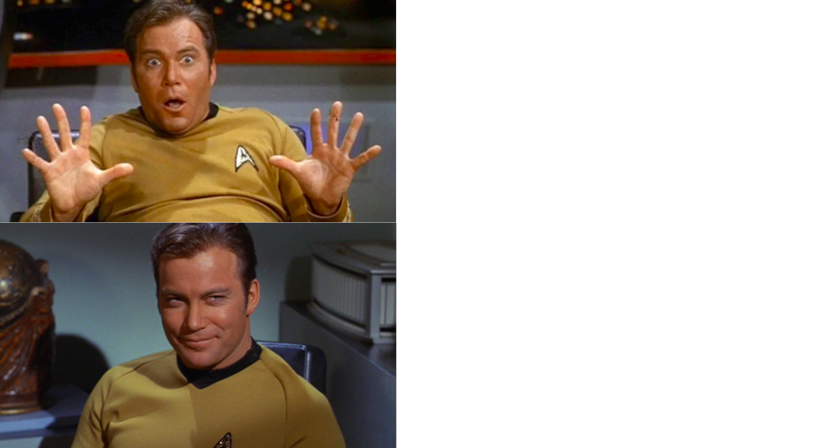 Kirk disapproves and approves Blank Meme Template