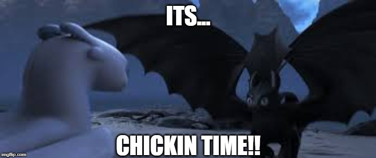 Flirting fail | ITS... CHICKIN TIME!! | image tagged in httyd | made w/ Imgflip meme maker