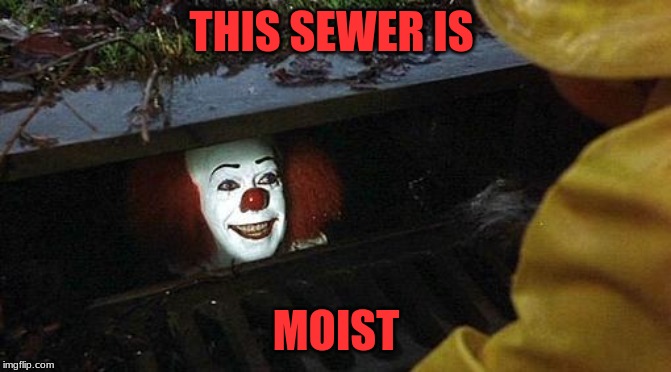 pennywise | THIS SEWER IS; MOIST | image tagged in pennywise | made w/ Imgflip meme maker