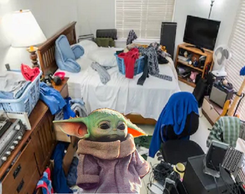 High Quality Messy Bedroom Blank Meme Template