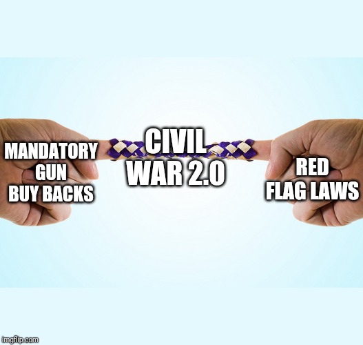 CIVIL WAR 2.0; RED FLAG LAWS; MANDATORY GUN BUY BACKS | image tagged in gun control,civil war,2a,second amendment,peace,impeach trump | made w/ Imgflip meme maker