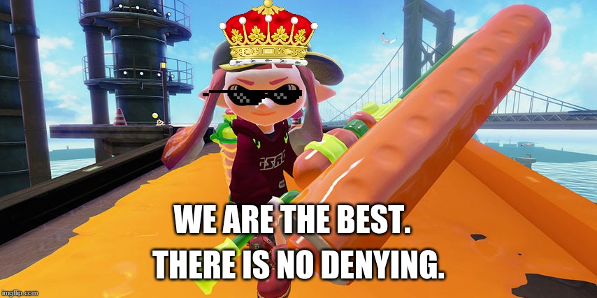 Splatoon roller | WE ARE THE BEST. THERE IS NO DENYING. | image tagged in splatoon roller | made w/ Imgflip meme maker
