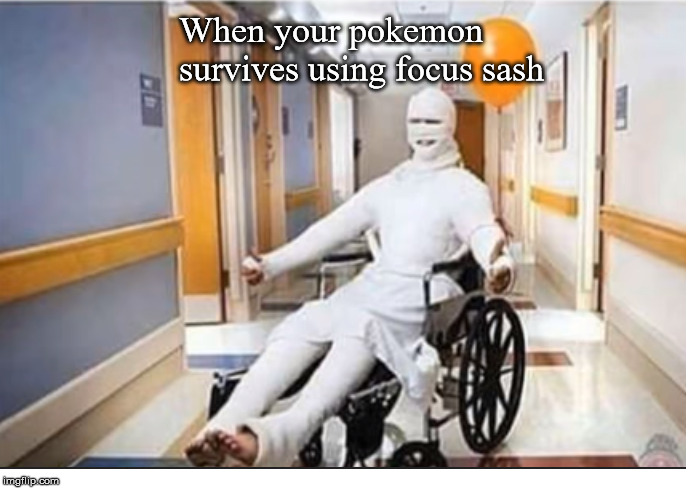 Not fainted tho | When your pokemon survives using focus sash | image tagged in i diagnose you with dead,pokemon | made w/ Imgflip meme maker