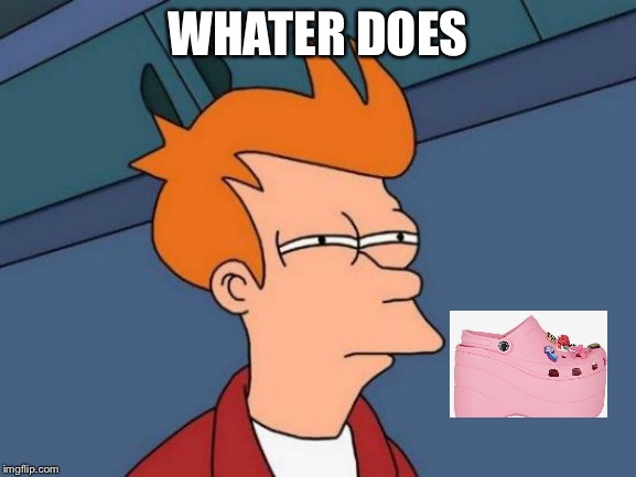 Futurama Fry | WHATER DOES | image tagged in memes,futurama fry | made w/ Imgflip meme maker