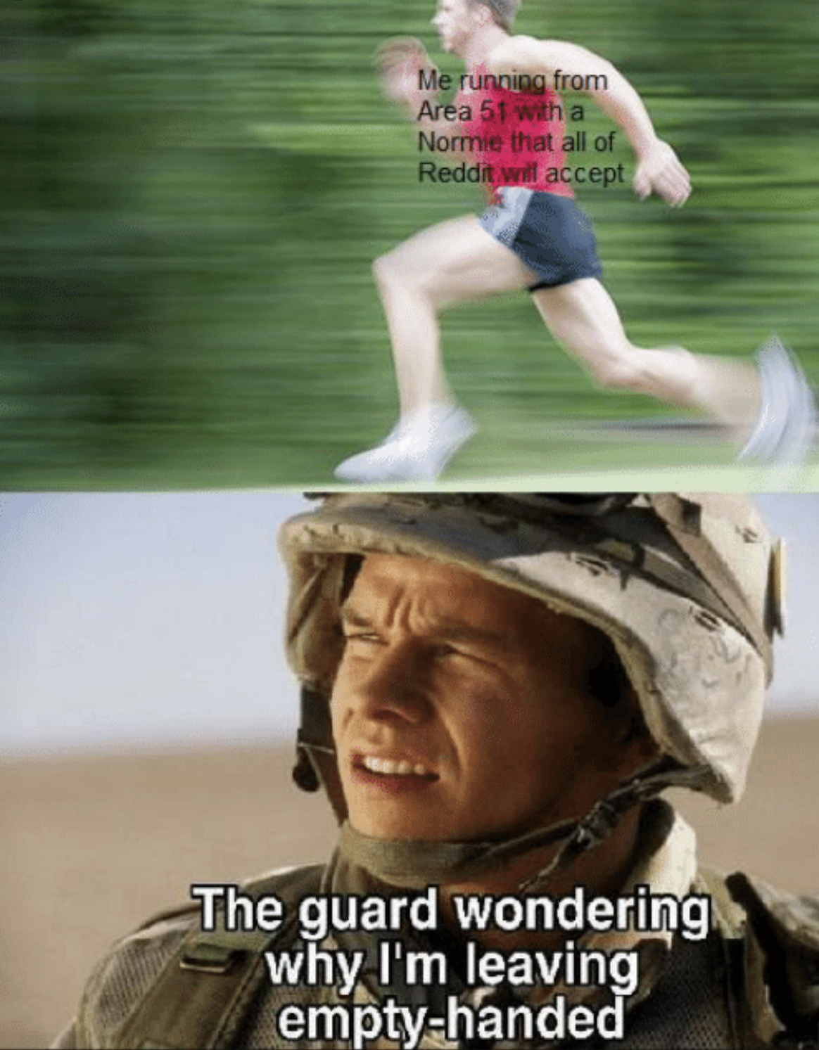 High Quality Running away empty handed Blank Meme Template