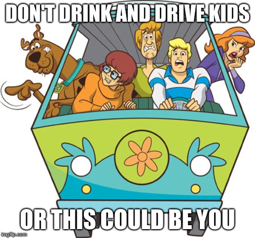 Scooby Doo |  DON'T DRINK AND DRIVE KIDS; OR THIS COULD BE YOU | image tagged in memes,scooby doo | made w/ Imgflip meme maker