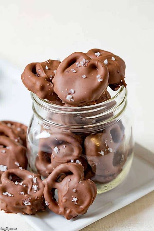 Chocolate Caramel Covered Pretzels | made w/ Imgflip meme maker