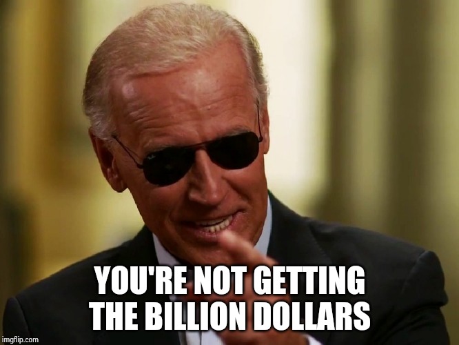 Cool Joe Biden | YOU'RE NOT GETTING THE BILLION DOLLARS | image tagged in cool joe biden | made w/ Imgflip meme maker