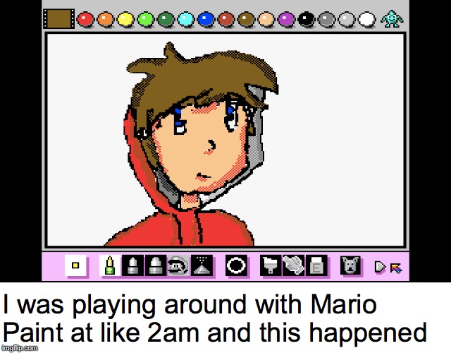 I was playing around with Mario Paint at like 2am and this happened | made w/ Imgflip meme maker
