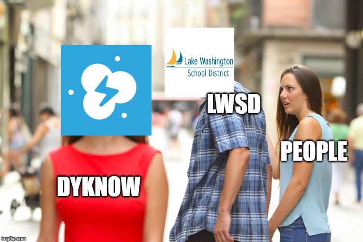 Distracted Boyfriend | LWSD; PEOPLE; DYKNOW | image tagged in memes,distracted boyfriend | made w/ Imgflip meme maker