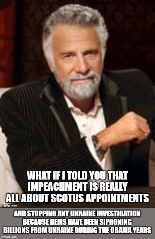 impeachment is an excuse | AND STOPPING ANY UKRAINE INVESTIGATION BECAUSE DEMS HAVE BEEN SIPHONING BILLIONS FROM UKRAINE DURING THE OBAMA YEARS | image tagged in impeachment,ukraine,scotus | made w/ Imgflip meme maker