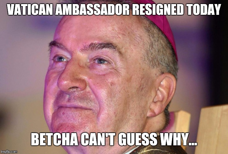 Nothing to see here! | VATICAN AMBASSADOR RESIGNED TODAY; BETCHA CAN'T GUESS WHY... | image tagged in vatican,accused,child molester | made w/ Imgflip meme maker