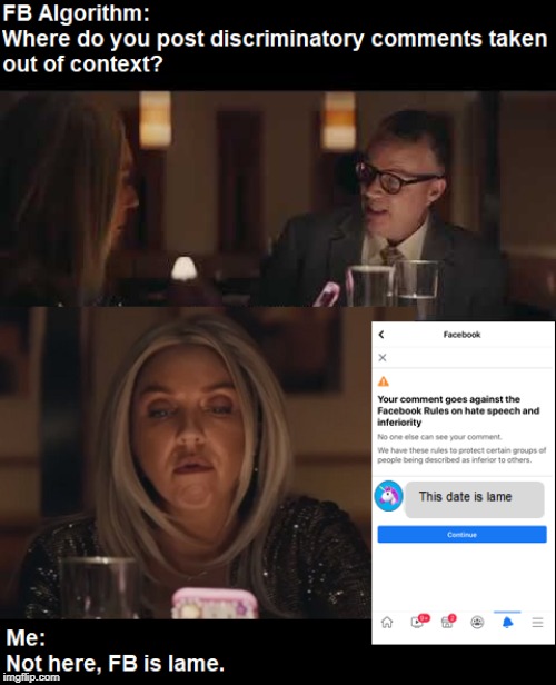 facebook blocked comment | image tagged in facebook | made w/ Imgflip meme maker