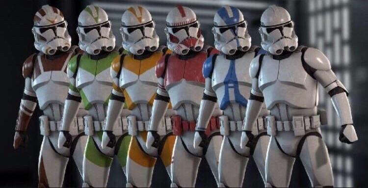 Clone trooper stand next to each other Blank Meme Template